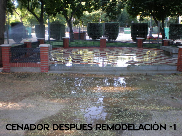 Elementos esculturales antes y después de la remodelación