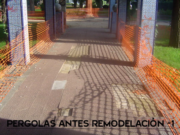 Elementos esculturales antes y después de la remodelación