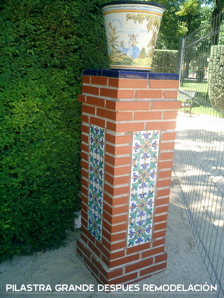 Elementos esculturales antes y después de la remodelación