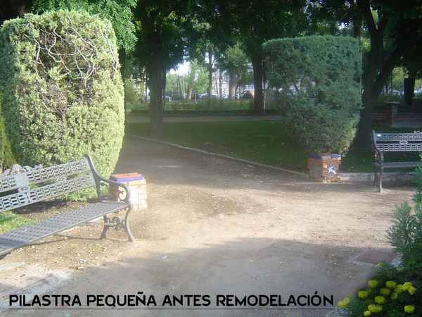 Elementos esculturales antes y después de la remodelación