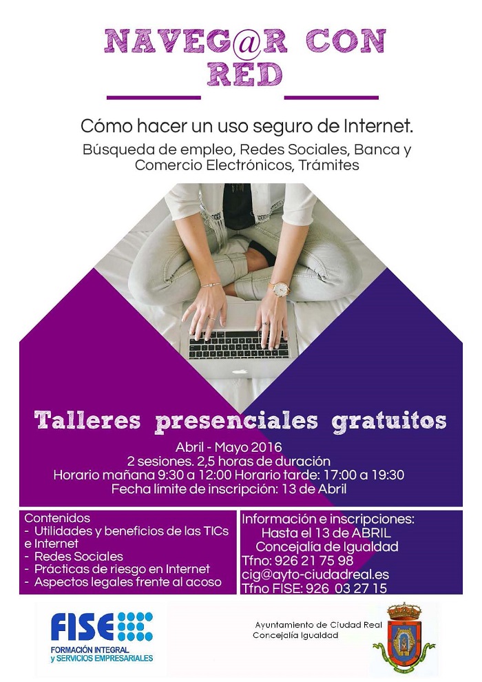 Igualdad abre el plazo de inscripción para  los talleres gratuitos “Navegar con Red”