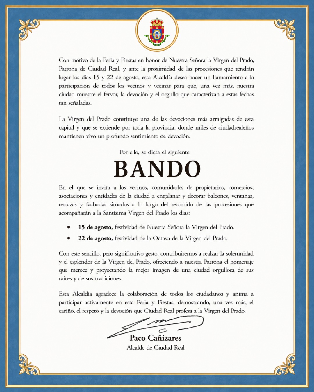 Bando Municipal Ciudad Real