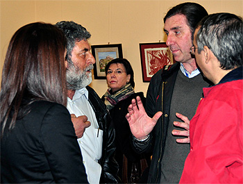 Pedro Lozano en la inauguración de la nueva sala de exposiciones