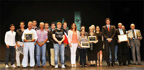 La alcaldesa durante la gala del deporte