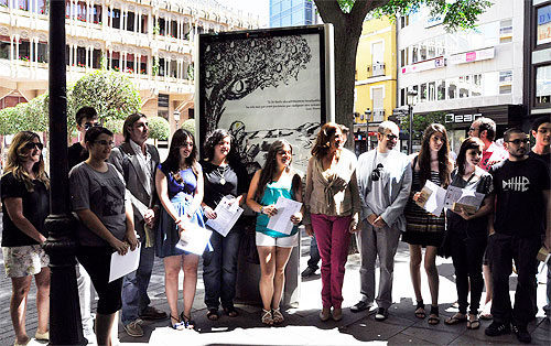 La alcaldesa en la entrega de premios