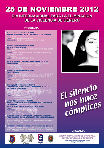 Actos  organizados por la Concejalía de Igualdad del Ayuntamiento de Ciudad Real para  conmemorar el Día Internacional de la Violencia de Género.