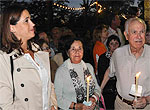 La alcaldesa en La Poblachuela durante la celebración religiosa