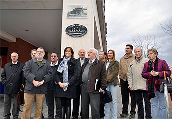 Inauguración de la placa del ferrocarril