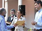 Rosa Romero en la clausura del curso de pintura