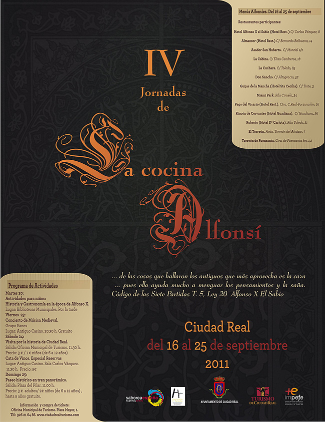 cartel de las IV Jornadas de Cocina Alfonsí
