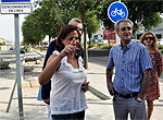 La alcaldesa en el carril bici